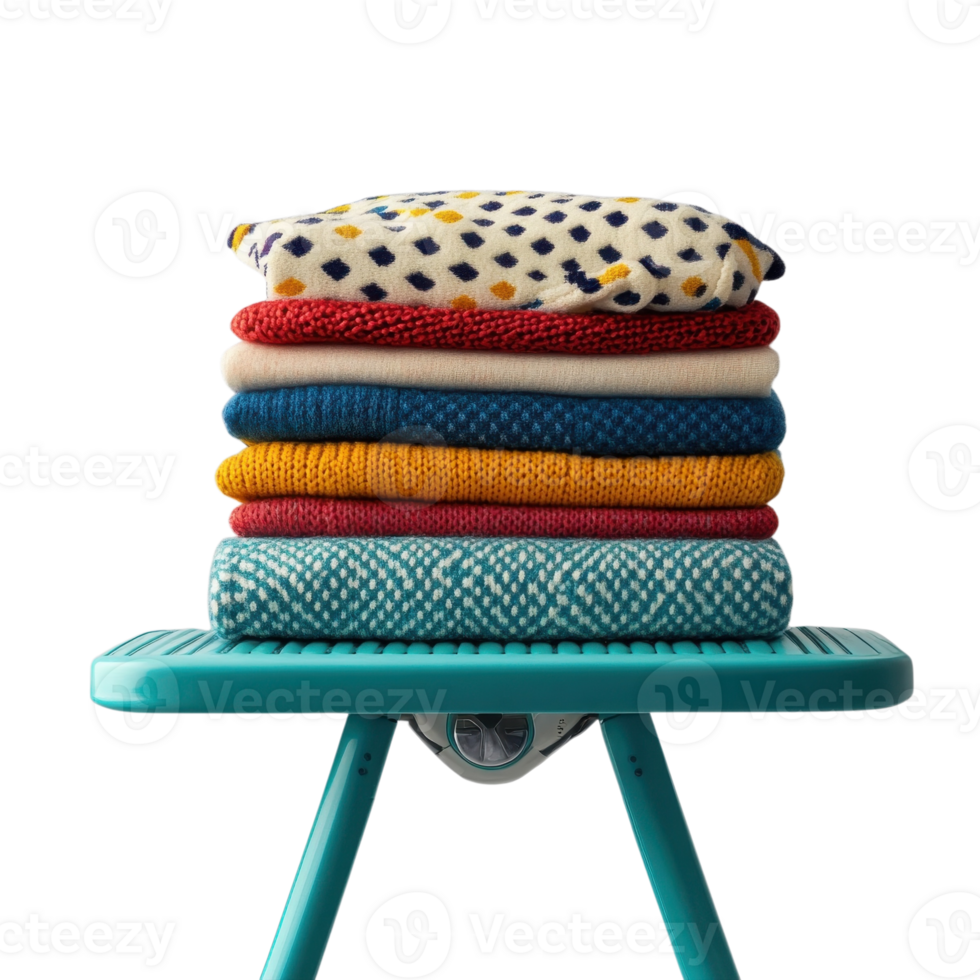 Modern Iron Stacked Knitwear Teal on transparent Background. png