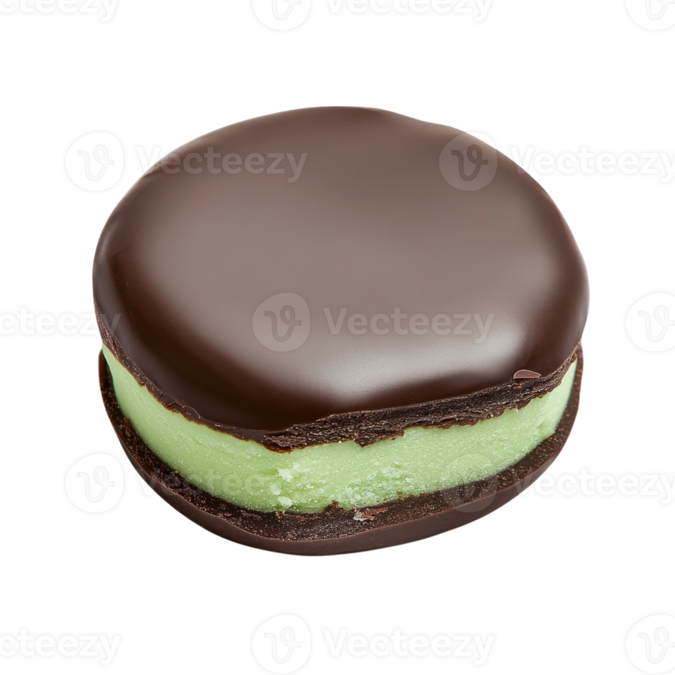 Mint Patty Candy Close Up on transparent Background. png