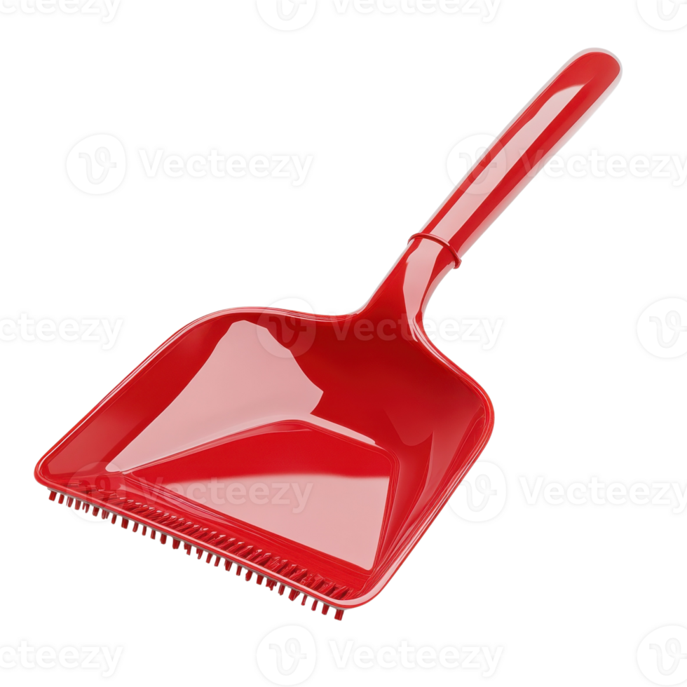 Red Plastic Dustpan Cleaning Tool on transparent Background. png