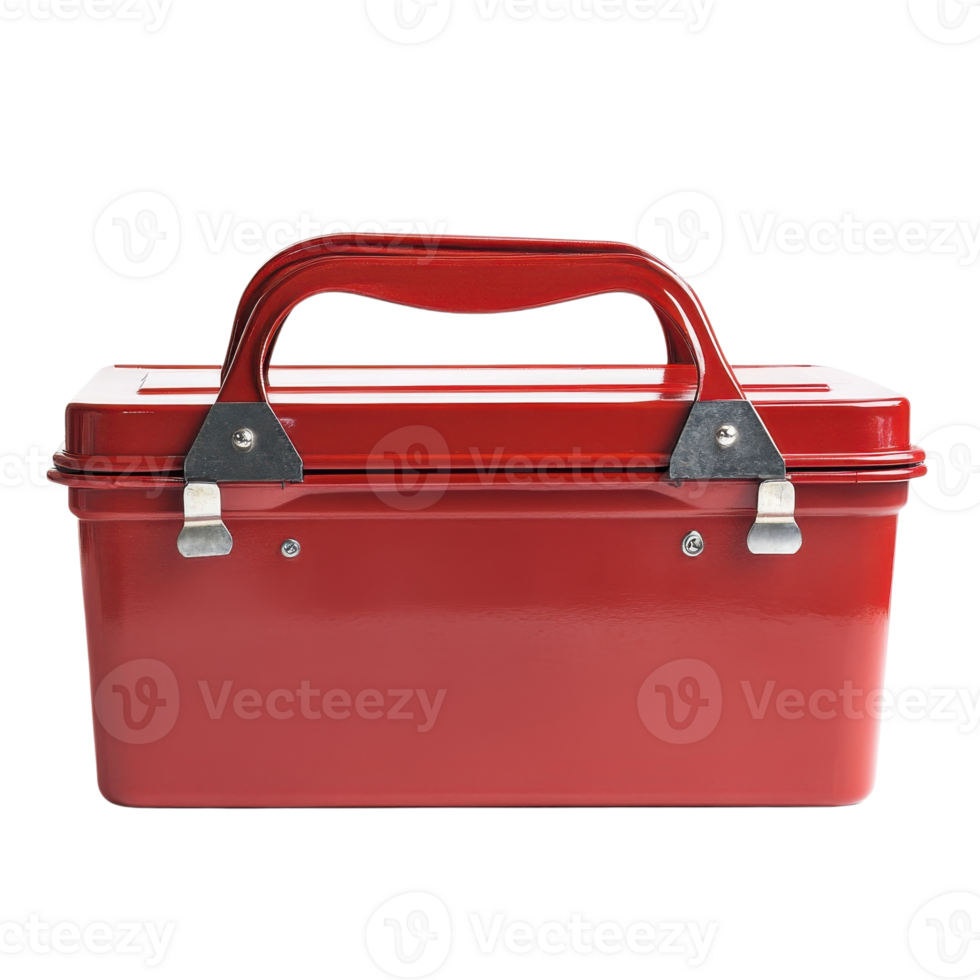 Red Toolbox DIY Projects Storage on transparent Background. png
