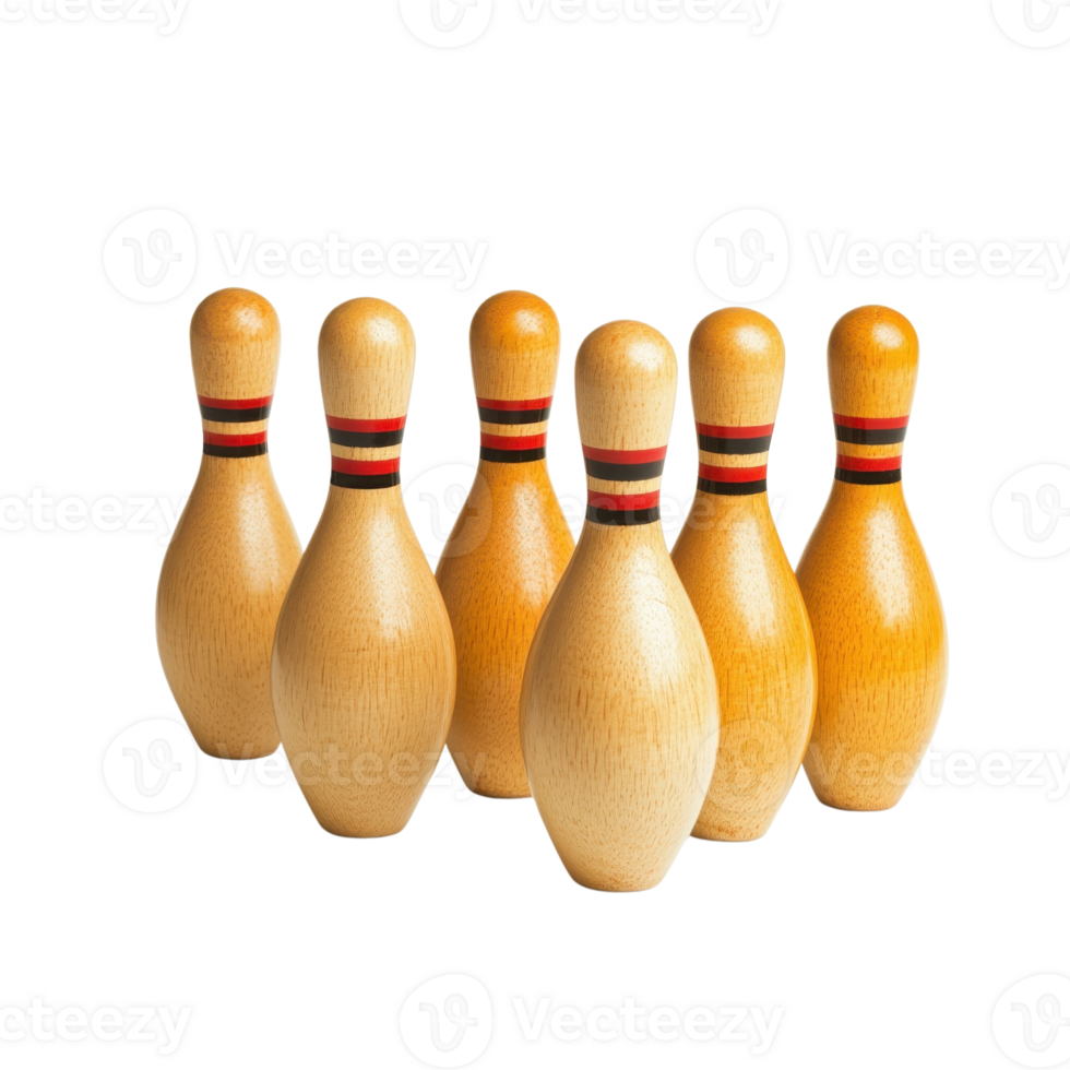Colorful Bowling Pins Triangle on transparent Background. png