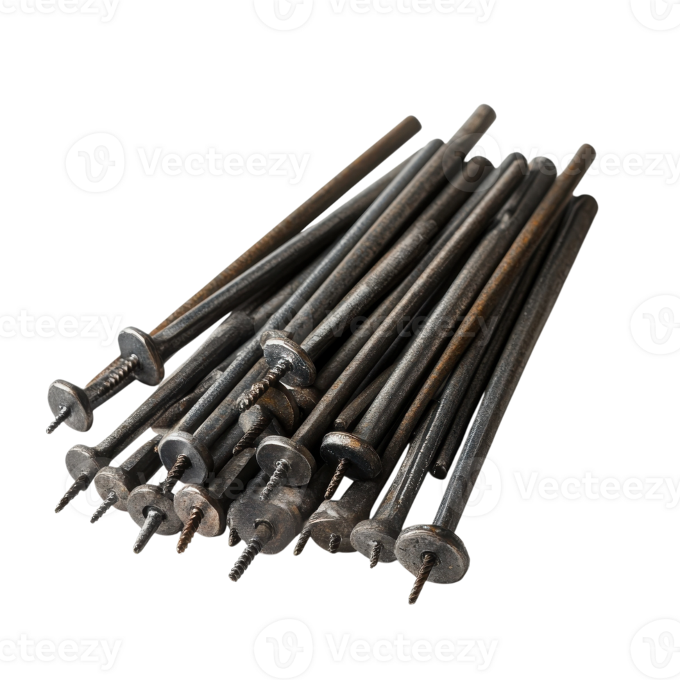 Construction Nails Essential Tools on transparent Background. png