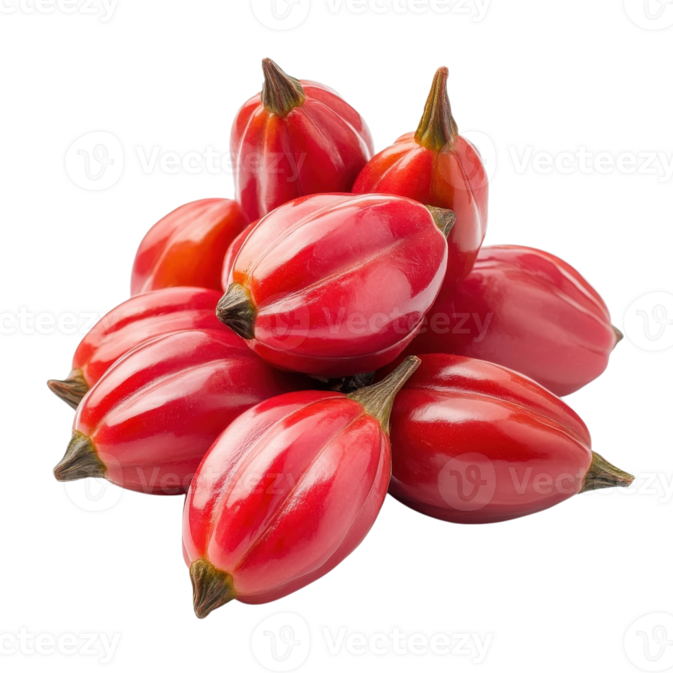 Vibrant Pitanga Fruits Close Up on transparent Background. png