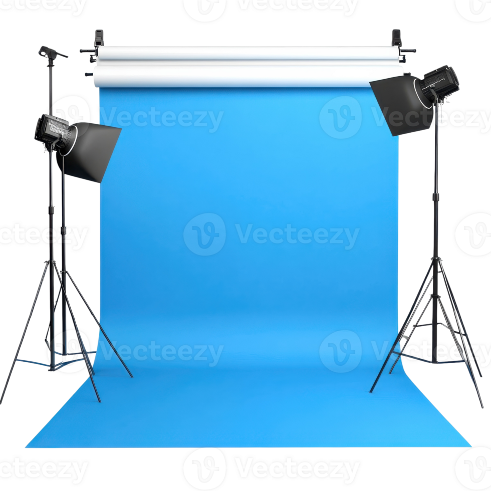 Seamless Studio Backdrop White Blue on transparent Background. png