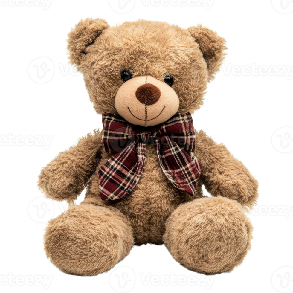 Brown Teddy Bear Sitting Comfortably on transparent Background. png