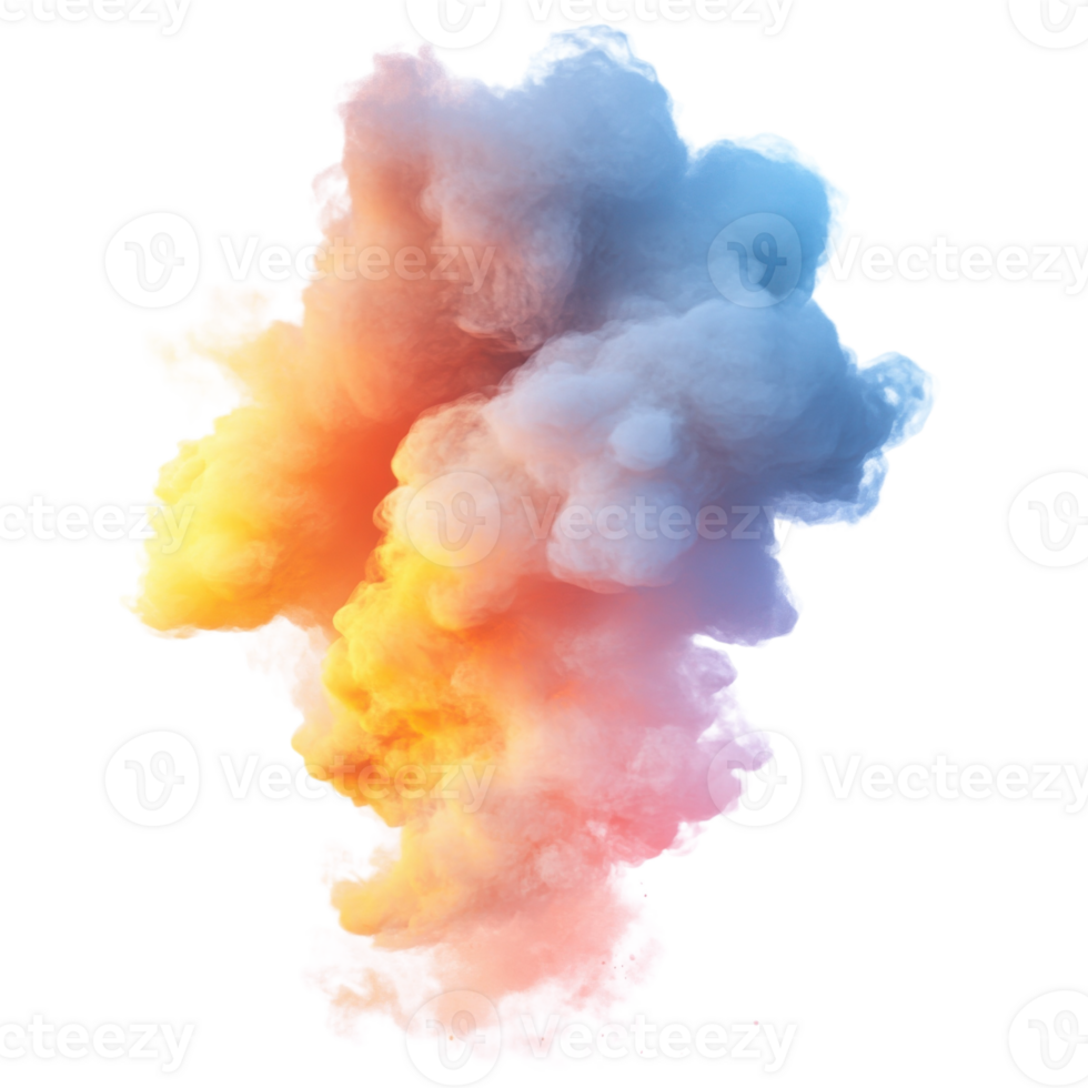 Vibrant Smoke Cloud Photo on transparent Background. png