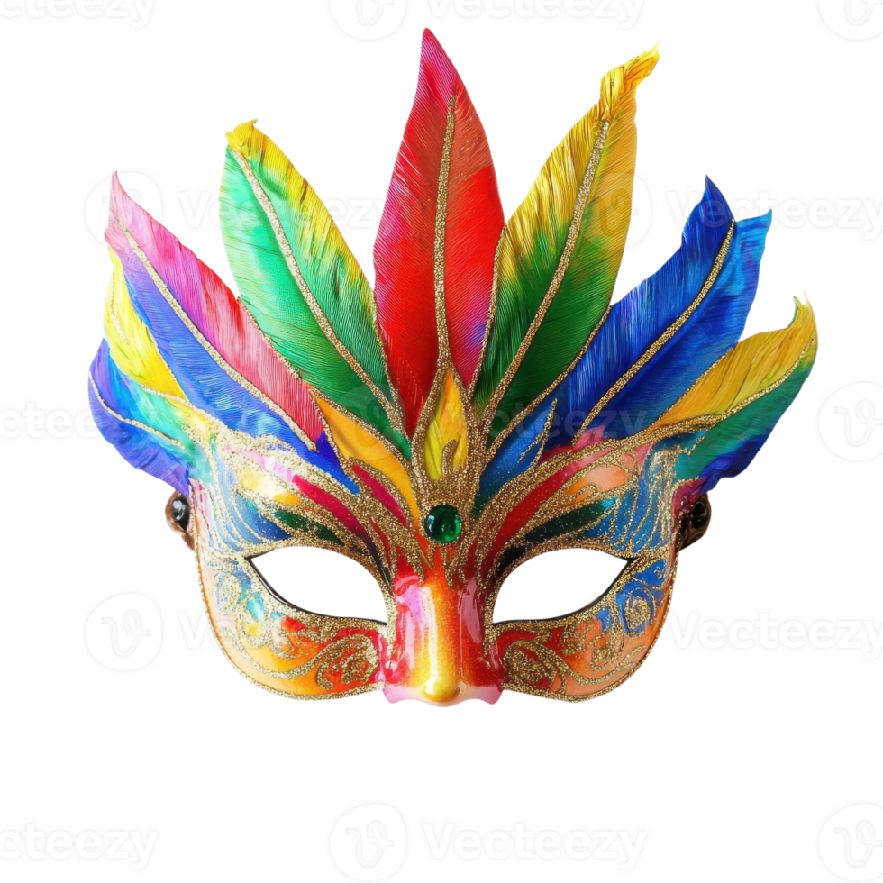 Vibrant Carnival Mask Festive Celebration on transparent Background. png