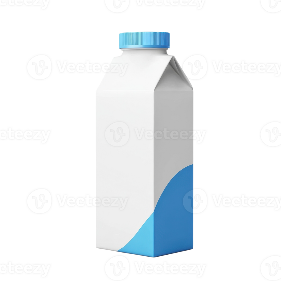 Dairy Carton Packaging Mockup on transparent Background. png