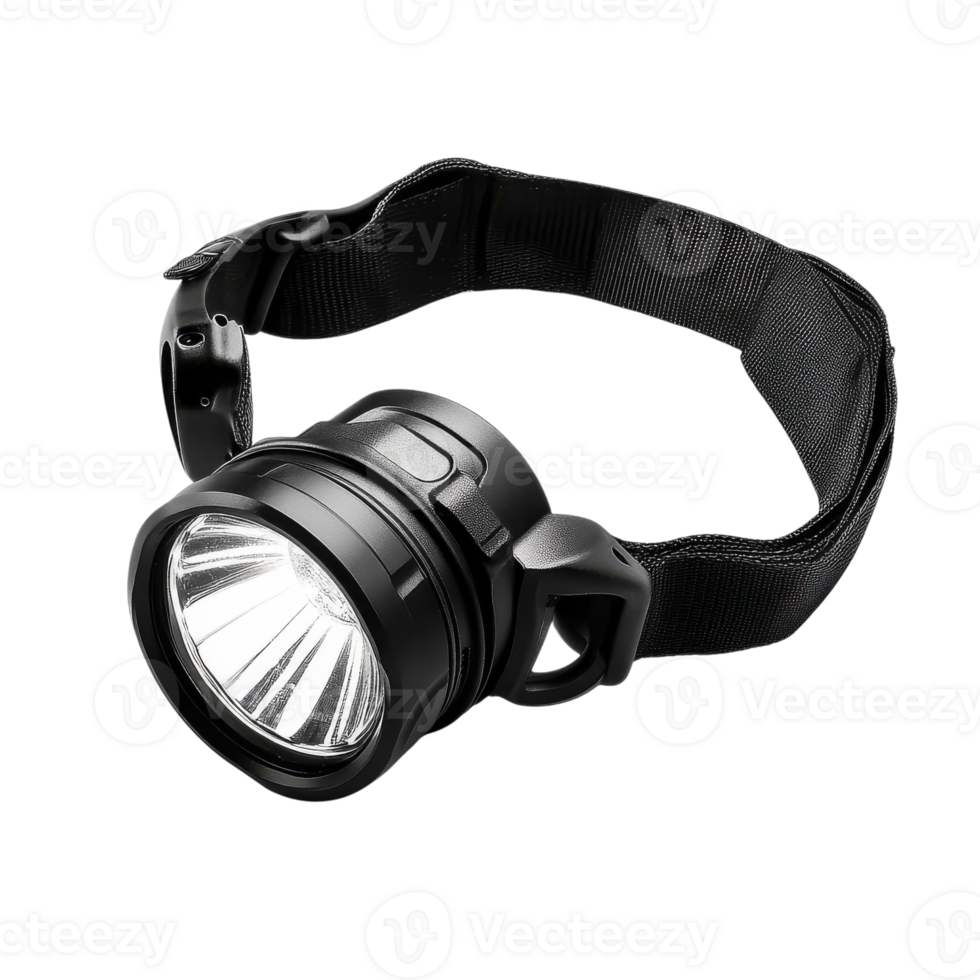 Adjustable LED Headlamp for Work on transparent Background. png
