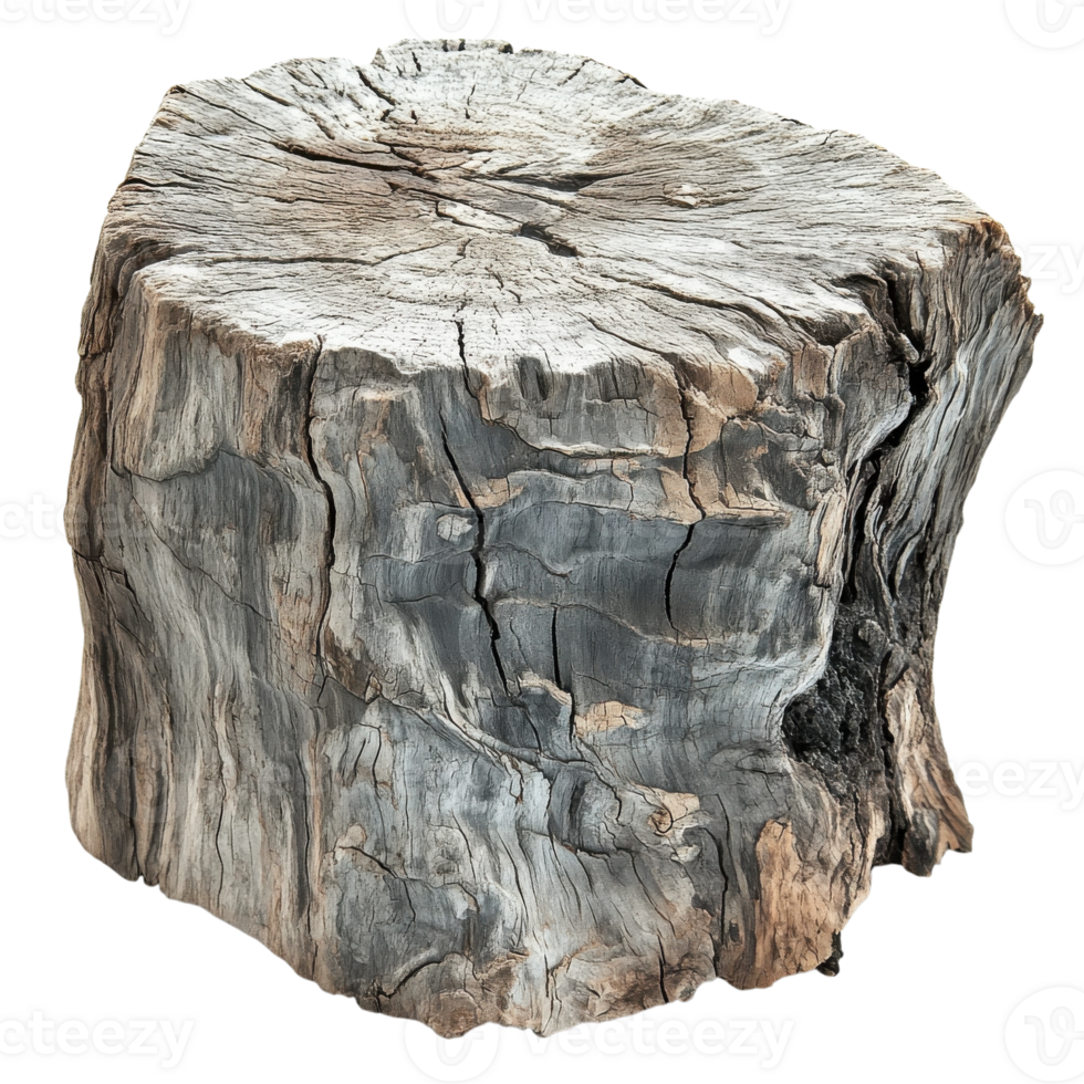 Weathered Tree Trunk Texture on transparent Background. png