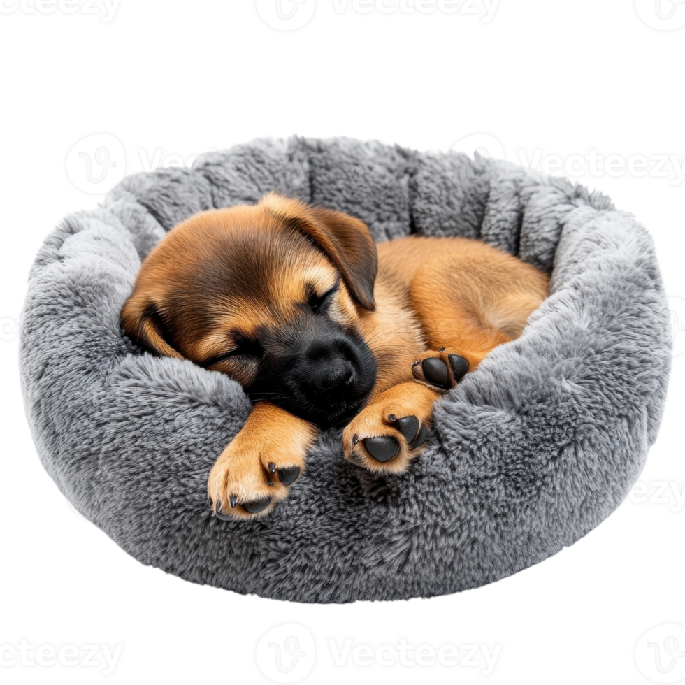 Adorable Puppy Sleeping Soundly on transparent Background. png