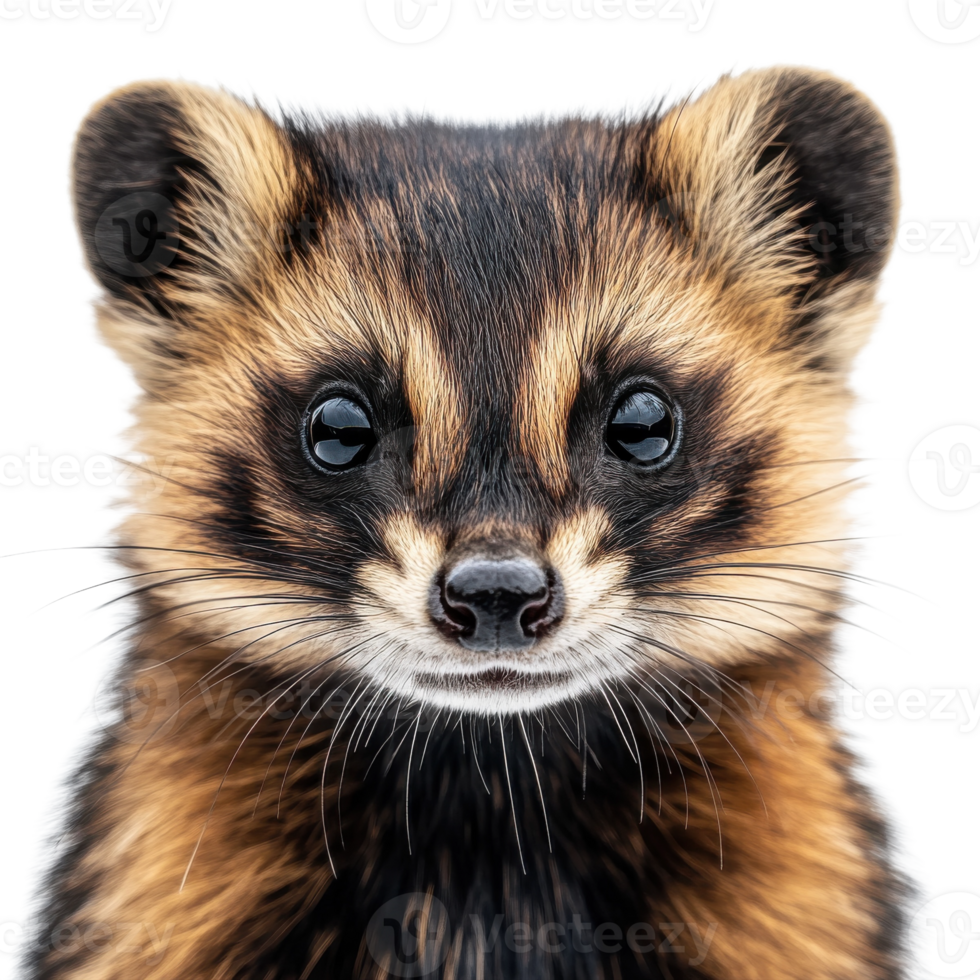Adorable Brown Sable Pet Wildlife on transparent Background. png
