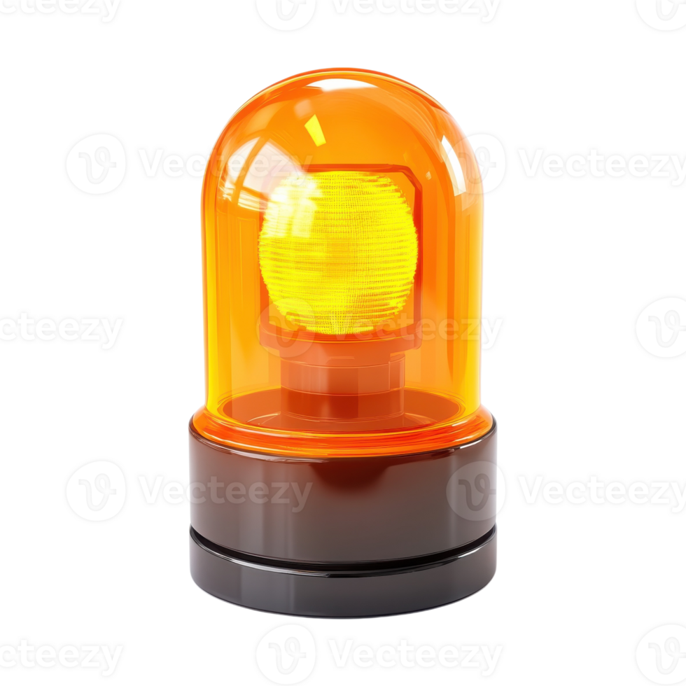 Caution Light Beacon Symbol on transparent Background. png