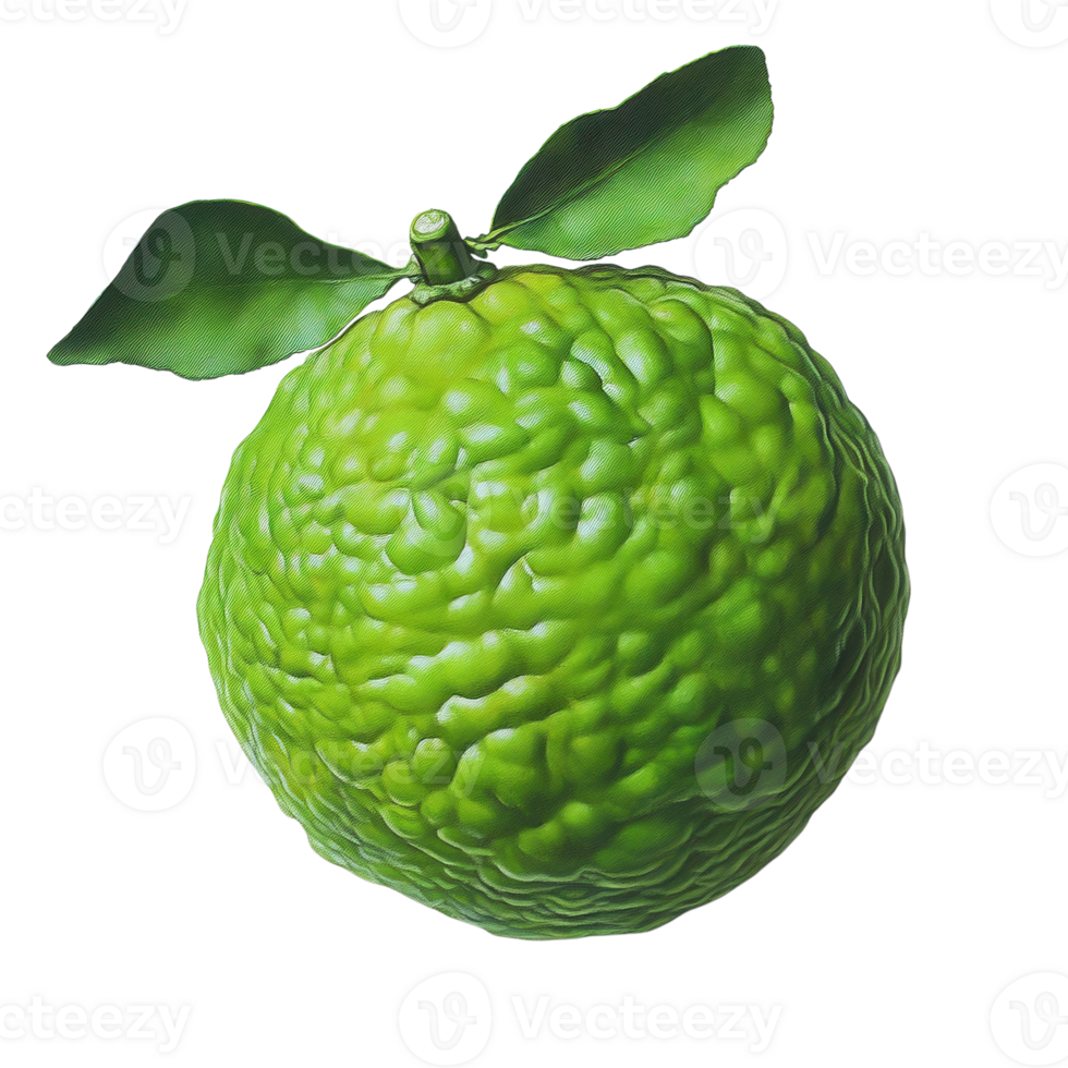 Juicy Bergamot Fruit Close Up on transparent Background. png