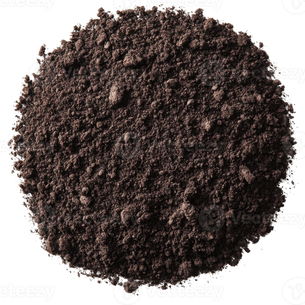 Rich Brown Soil Texture Earth on transparent Background. png