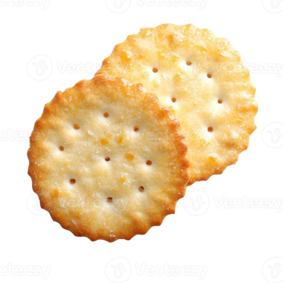 Crispy Crackers Close Up Shot on transparent Background. png