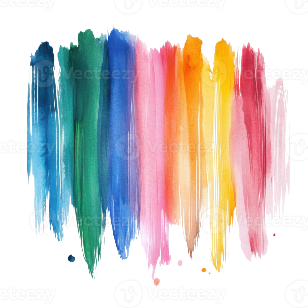 Watercolor Brushstrokes Abstract Art on transparent Background. png