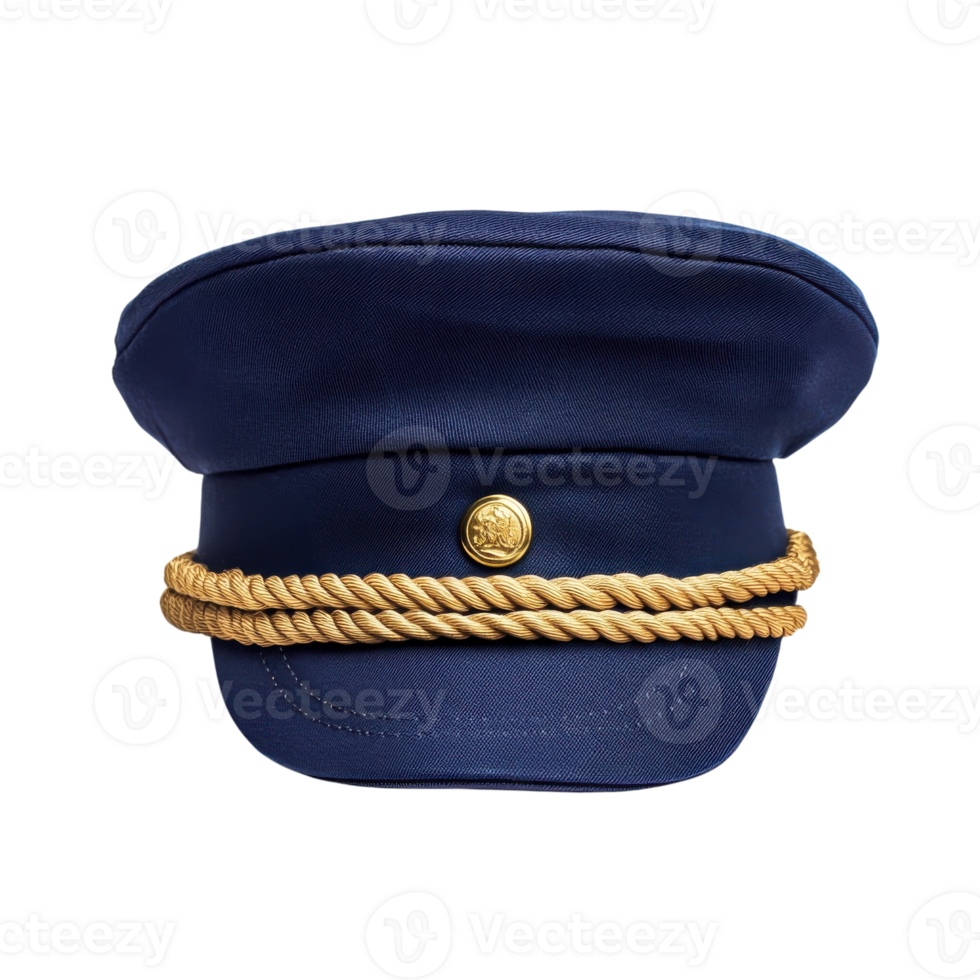 Classic Blue Military Peaked Cap on transparent Background. png