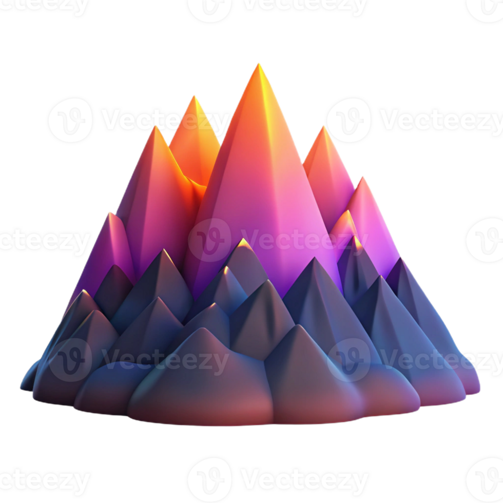 beautiful classic A mountain range silhouetted against a vibrant sunset sky, panoramic view, dramatic lighting, premium png