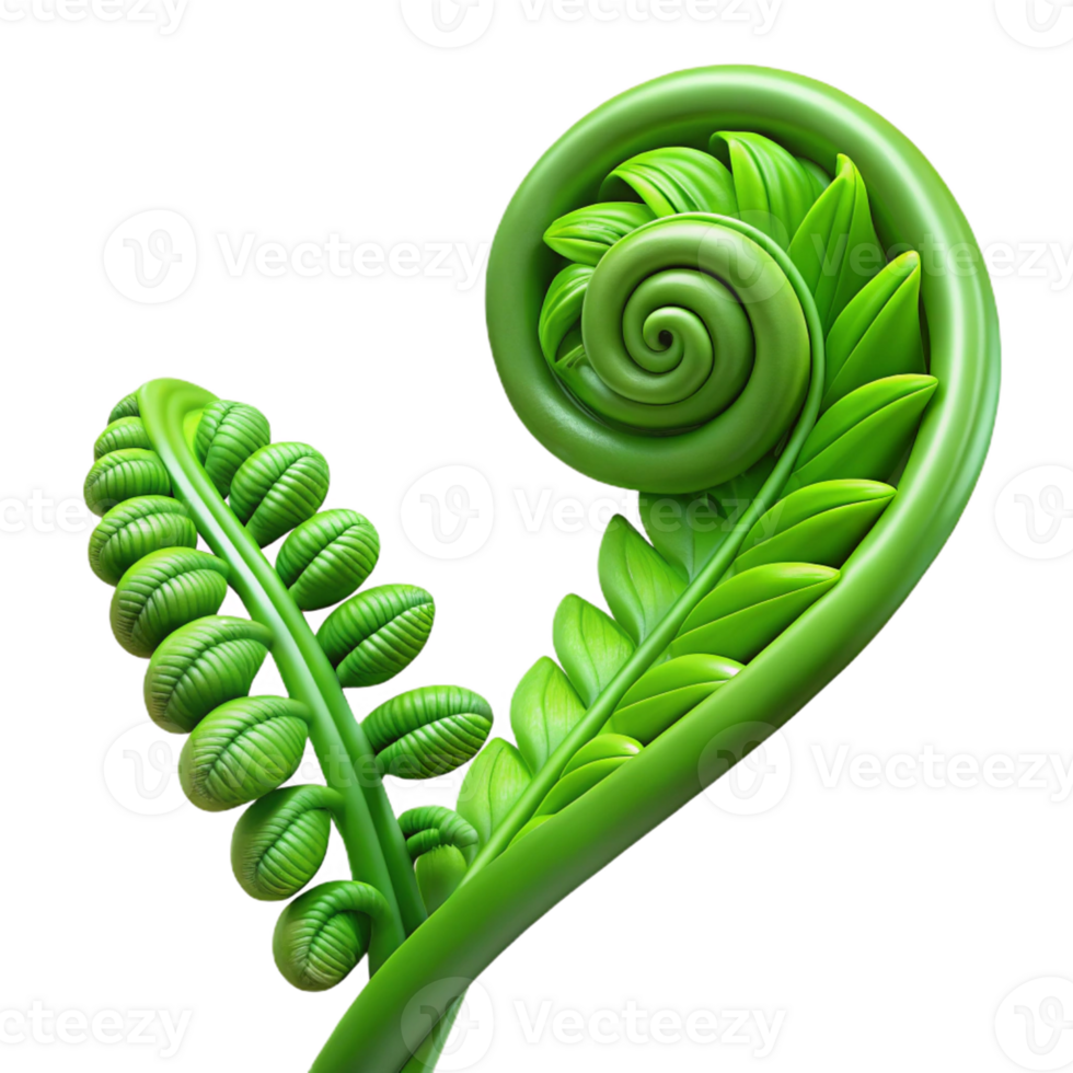serene artistic A lush green fern unfurling, delicate, intricate, macro photography, soft lighting, detailed png