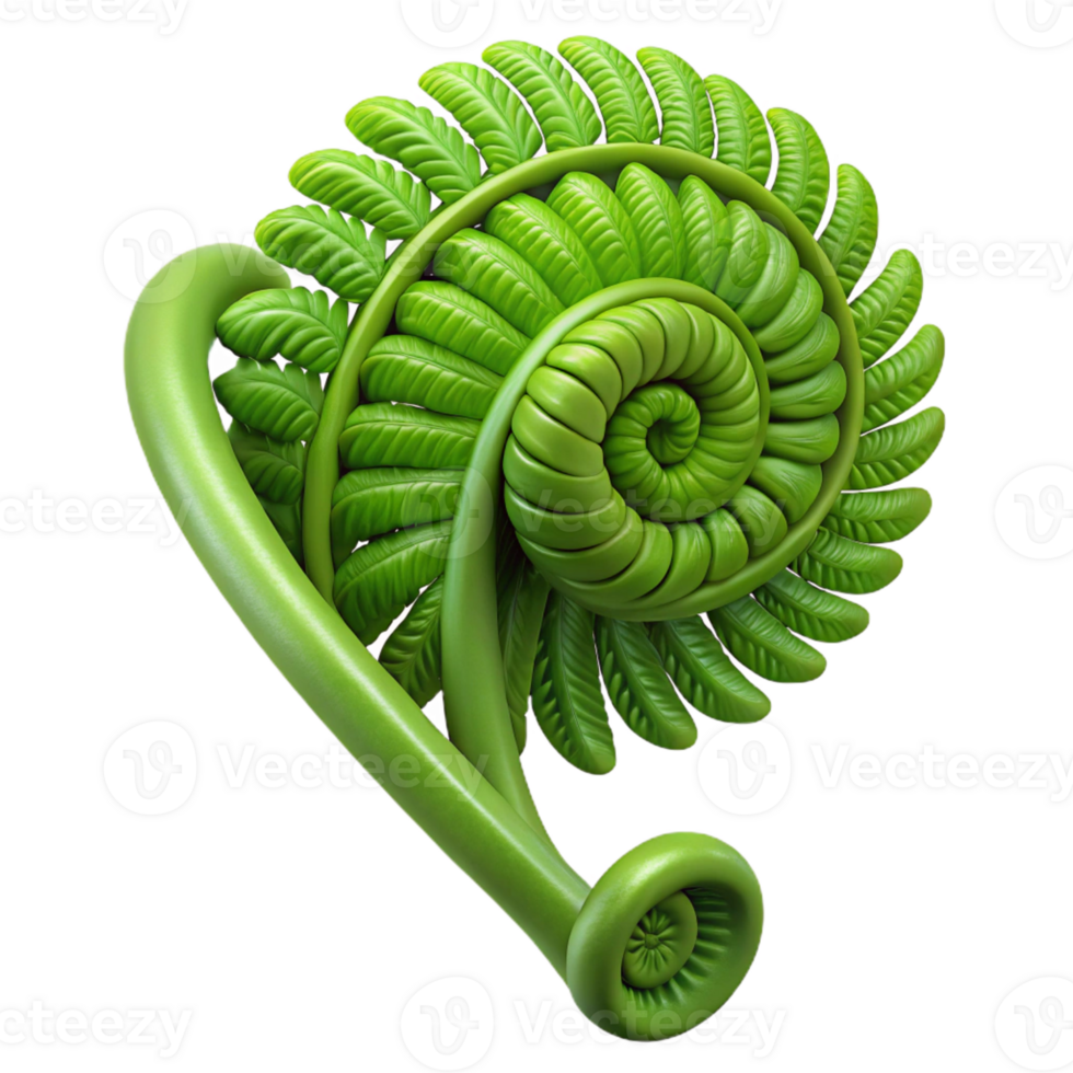 impressive creative A lush green fern unfurling, delicate, intricate, macro photography, soft lighting, premium png