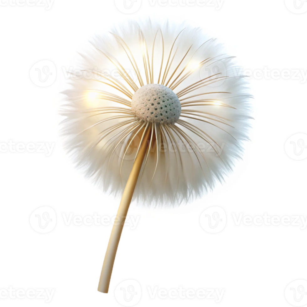 beautiful minimalist A single dandelion seedhead, delicately lit by a back light, ethereal and dreamlike, white on white color scheme exclusive png