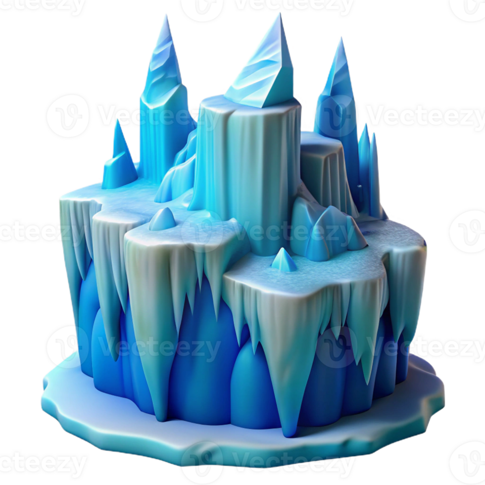 vibrant vintage A frozen waterfall, intricate ice formations, cool blue and white palette, sharp focus 4K png