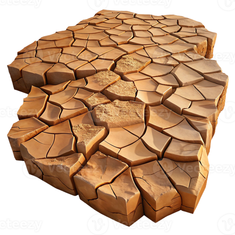 elegant minimalist A cracked desert floor, intricate patterns of dried mud, harsh midday sunlight, realistic texture 4K png