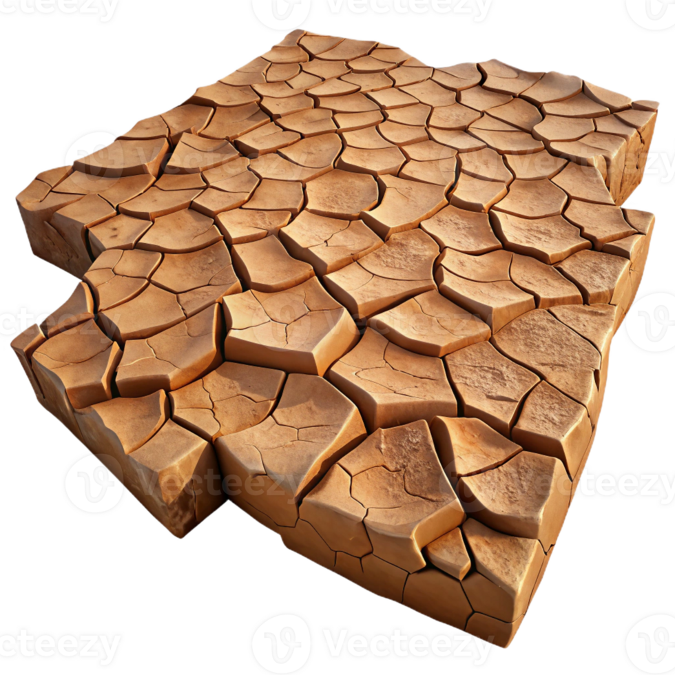 stunning abstract A cracked desert floor, intricate patterns of dried mud, harsh midday sunlight, realistic texture 4K png
