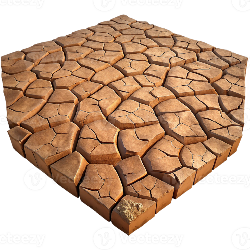 magnificent classic A cracked desert floor, intricate patterns of dried mud, harsh midday sunlight, realistic texture genuine png