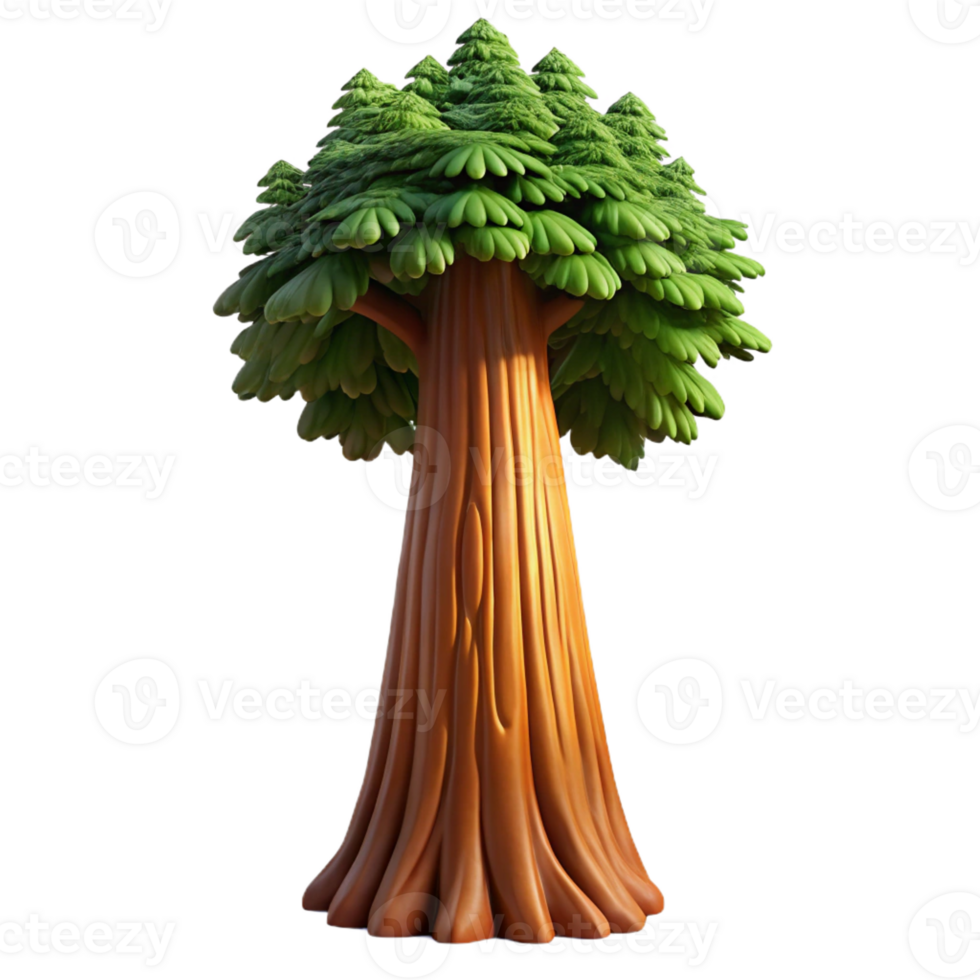 elegant classic A giant redwood tree, towering into the sky, textured bark, dappled sunlight high quality png