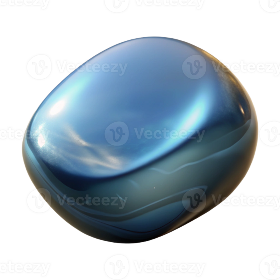 impressive artistic A polished river stone, smooth surface, reflecting the sky, realistic rendering 4K png
