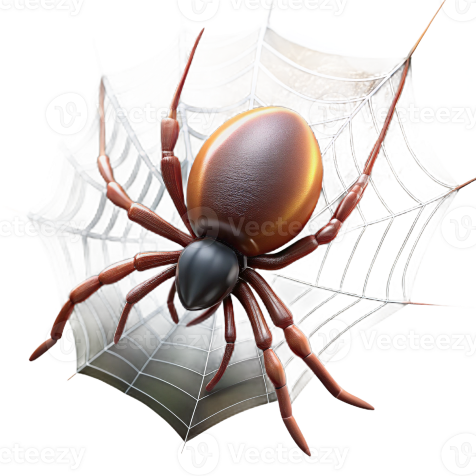 impressive contemporary A spider spinning a web, intricate silk threads, dew-covered, backlighting authentic png