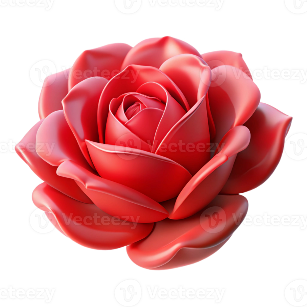 beautiful abstract A single rose, perfectly formed petals, rich red color, soft lighting high quality png