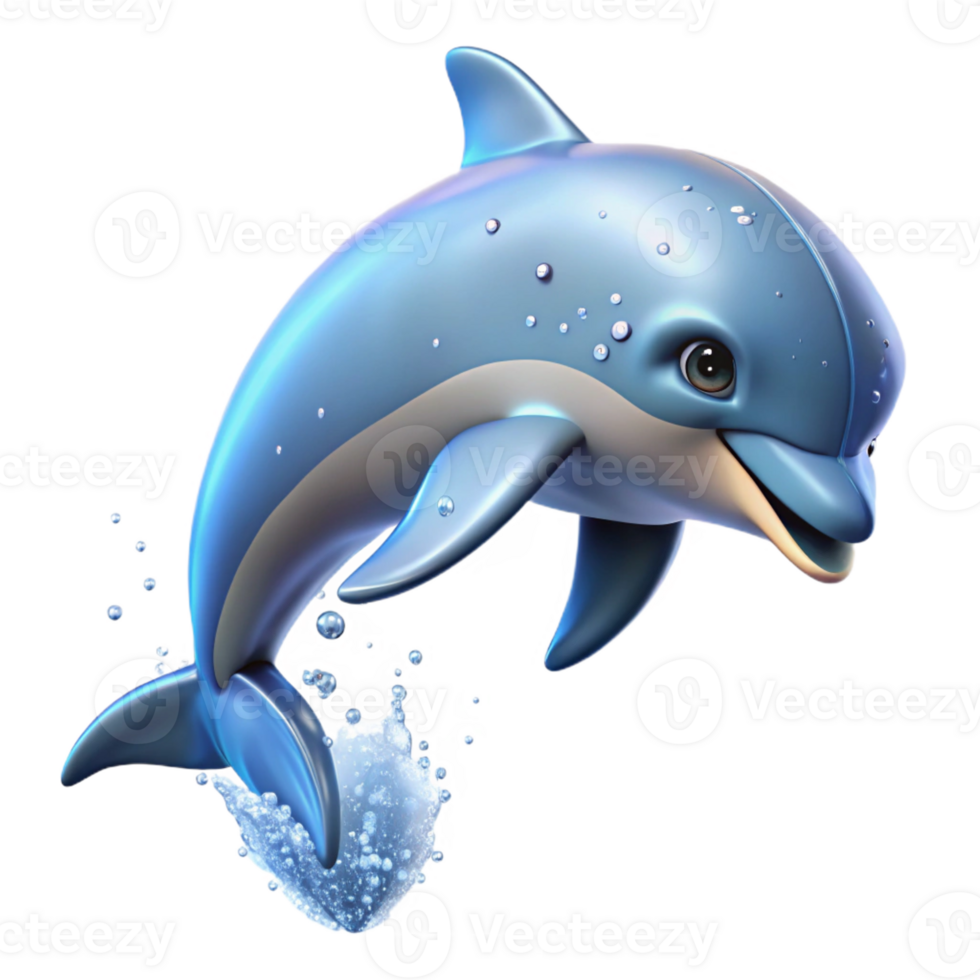 beautiful contemporary A playful bottlenose dolphin leaping out of the ocean, sparkling water droplets catching the sunlight original png