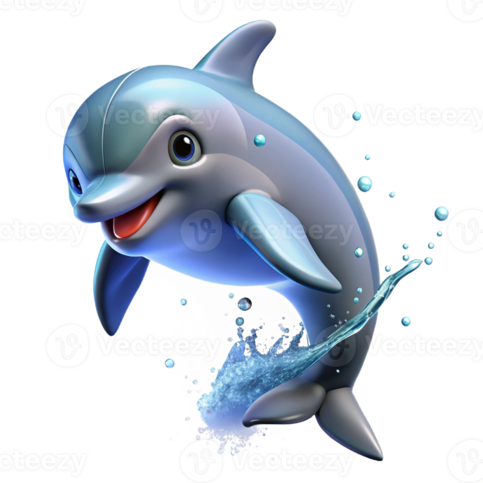 magnificent creative A playful bottlenose dolphin leaping out of the ocean, sparkling water droplets catching the sunlight high resolution png