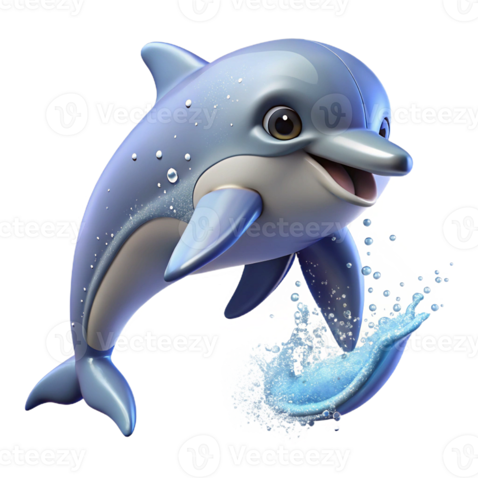 serene contemporary A playful bottlenose dolphin leaping out of the ocean, sparkling water droplets catching the sunlight high resolution png