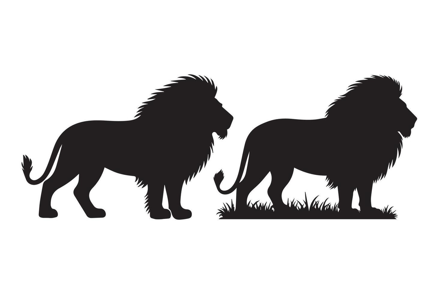 Double Lion Silhouette Design for Versatile Projects vector