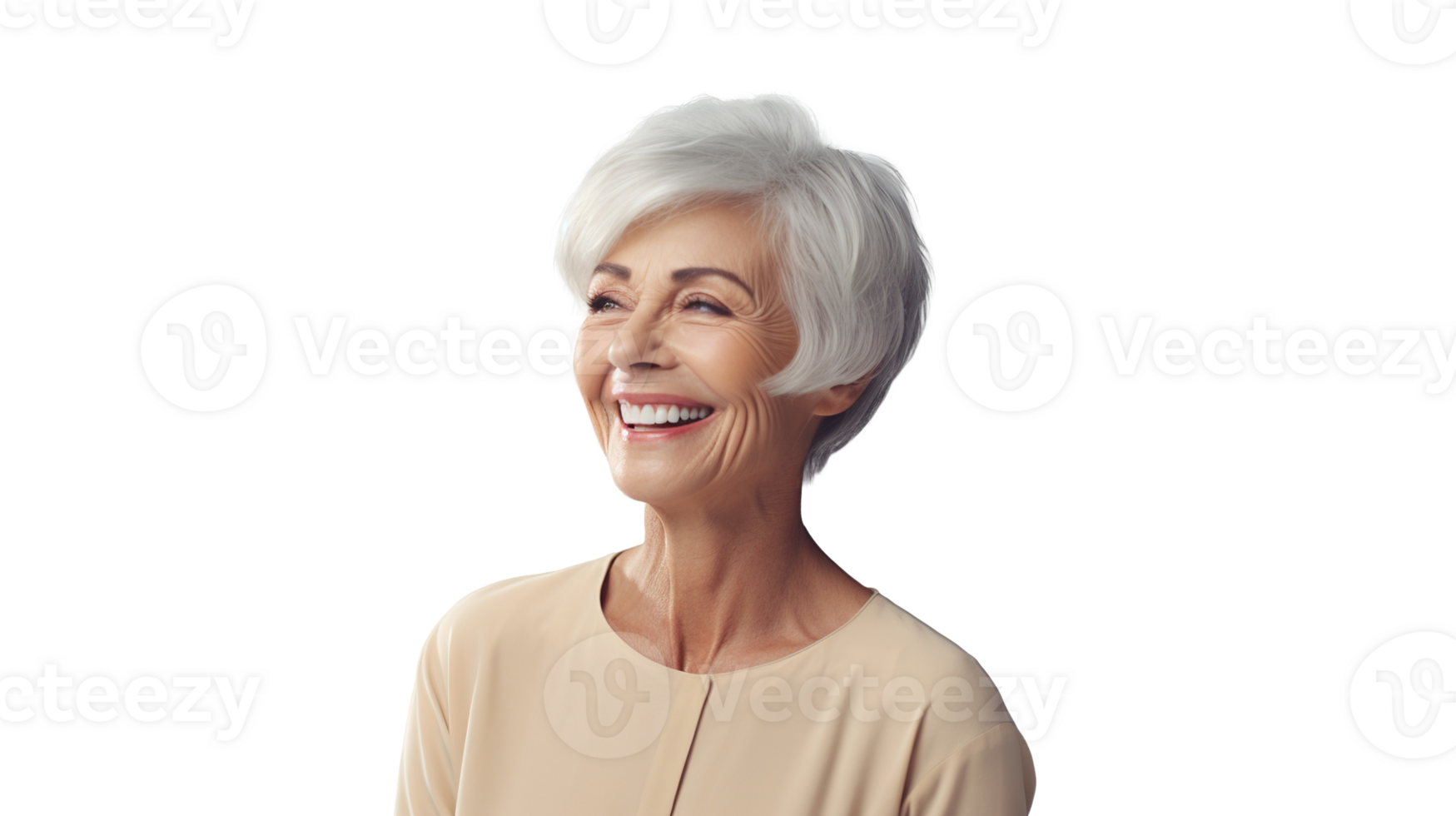 Smiling Senior Woman on Transparent png