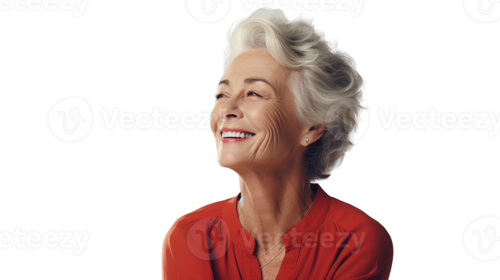 Smiling Senior Woman on Transparent Background png