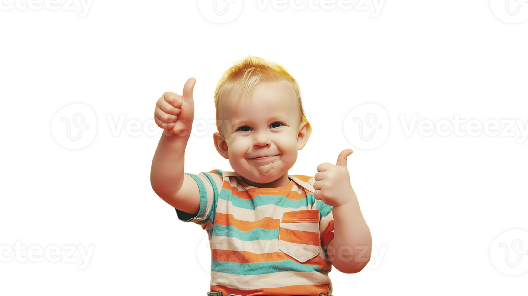 Toddler Giving Thumb Up on Transparent Background - Baby Kid Approval png