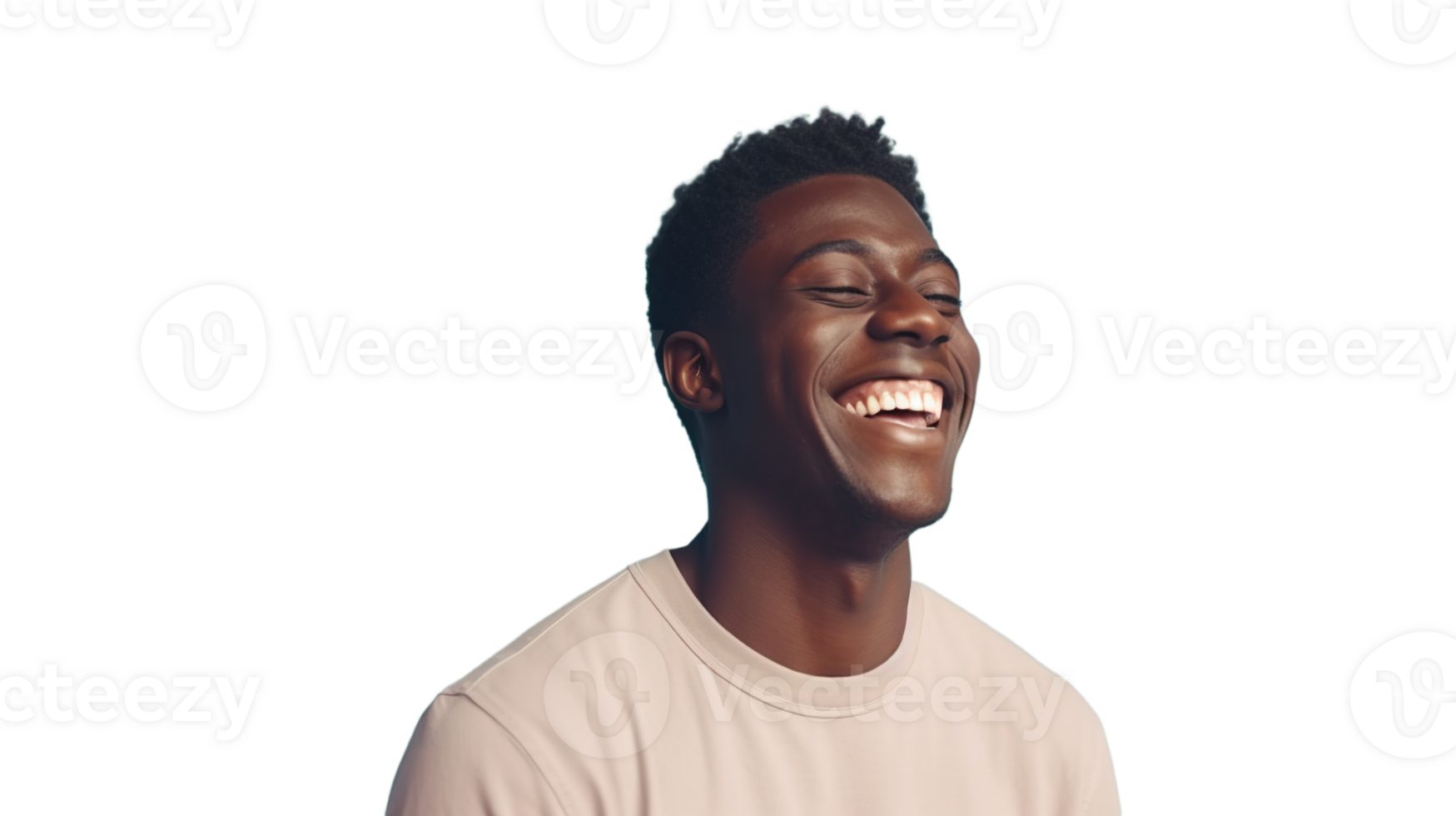 Happy Black Man Laughing Isolated on Transparent Background. DEIB, Diversity, Equity, Inclusion png