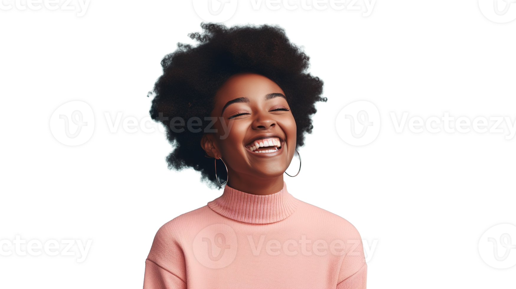 Joyful Black Girl Isolated on Transparent Background. DEIB, Diversity, Equity, Inclusion png