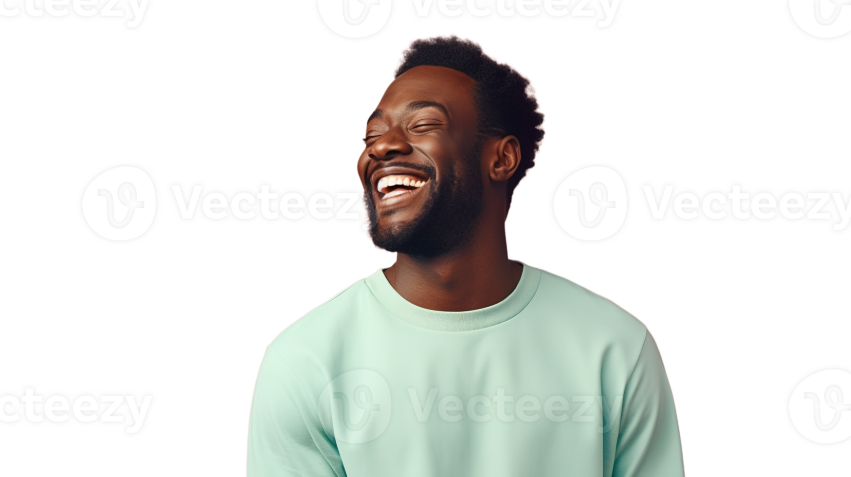 Laughing Black Man isolated on Transparent Background. DEIB, Diversity, Equity, Inclusion png