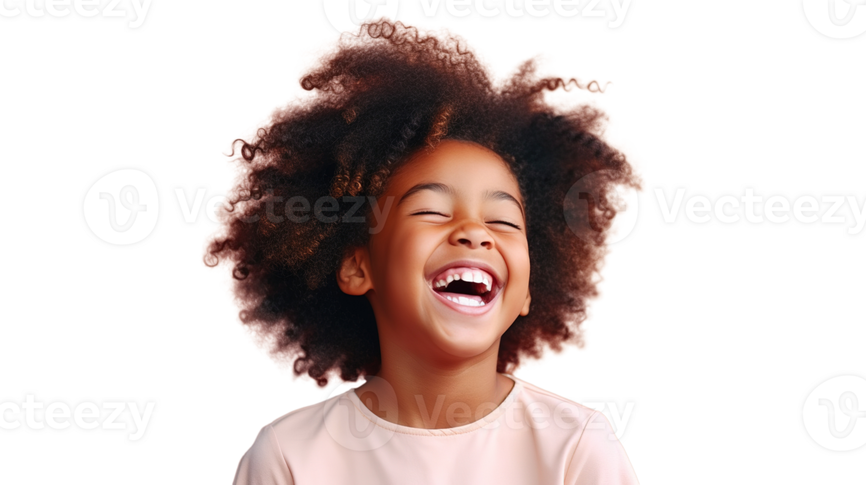 Laughing Black Girl isolated on Transparent Background. DEIB, Diversity, Equity, Inclusion, Belonging png