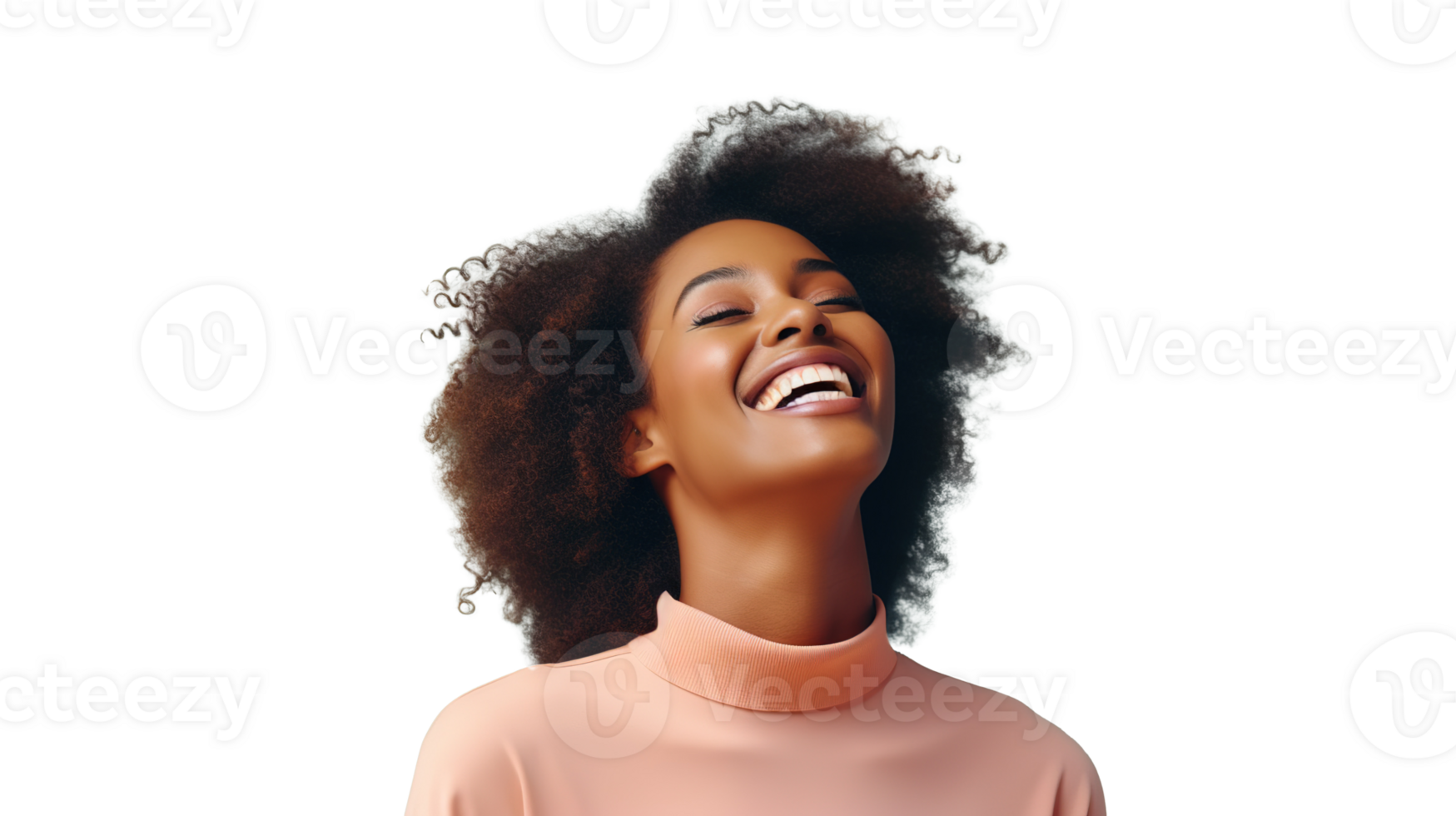 Laughing Black Woman Isolated on Transparent Background. Diversity, Equity, Inclusion, Belonging, DEIB png
