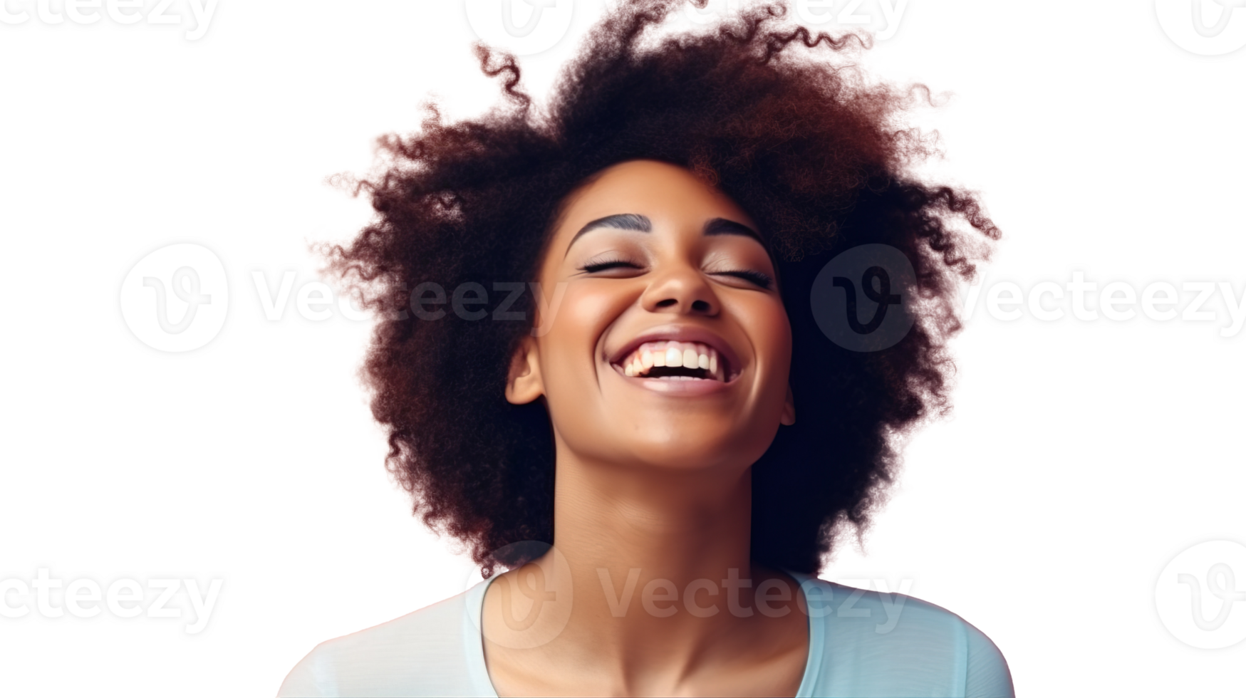 Laughing Black Woman isolated on Transparent Background. DEIB, Diversity, Equity, Inclusion, Belonging png