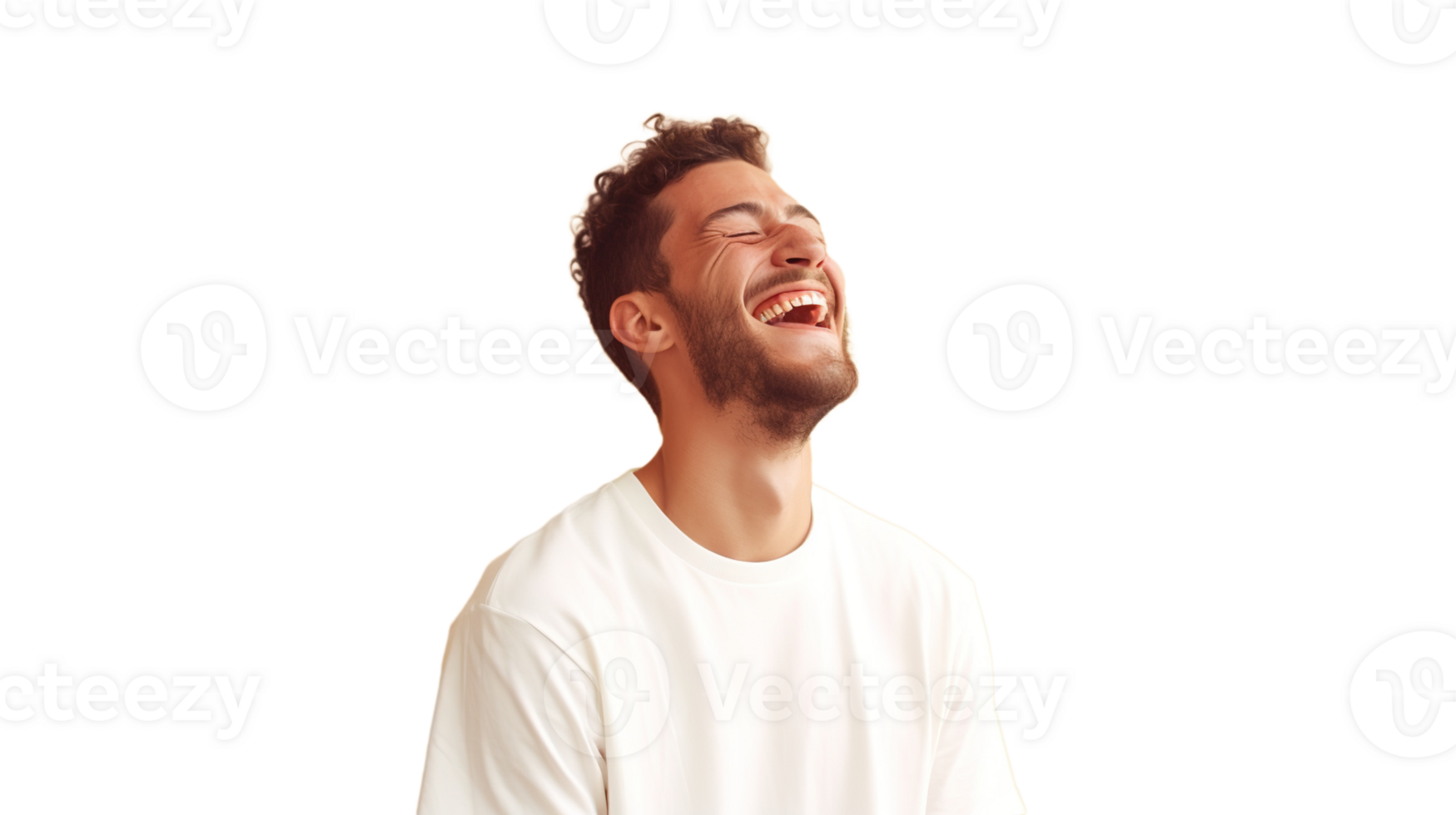 Happy man isolated on transparent background, joyful, cheerful, smiling, emotion, portrait, fun png