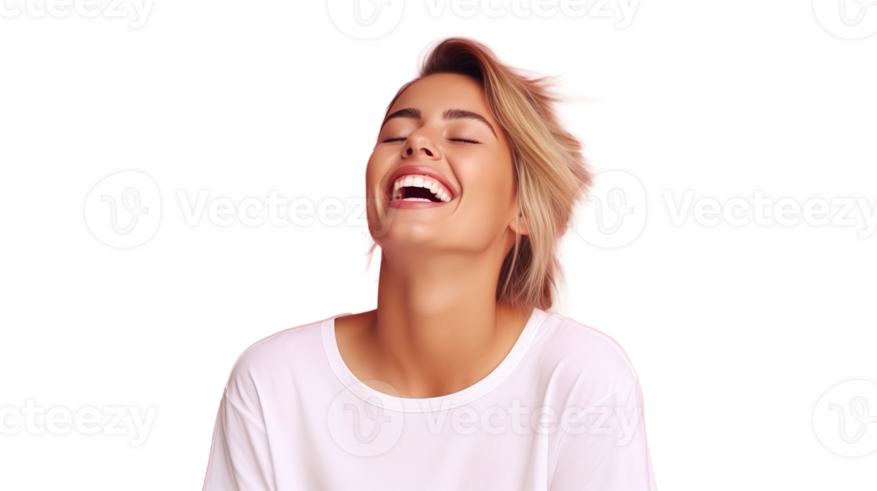 Smiling Woman Laughing Isolated at Transparent Background png