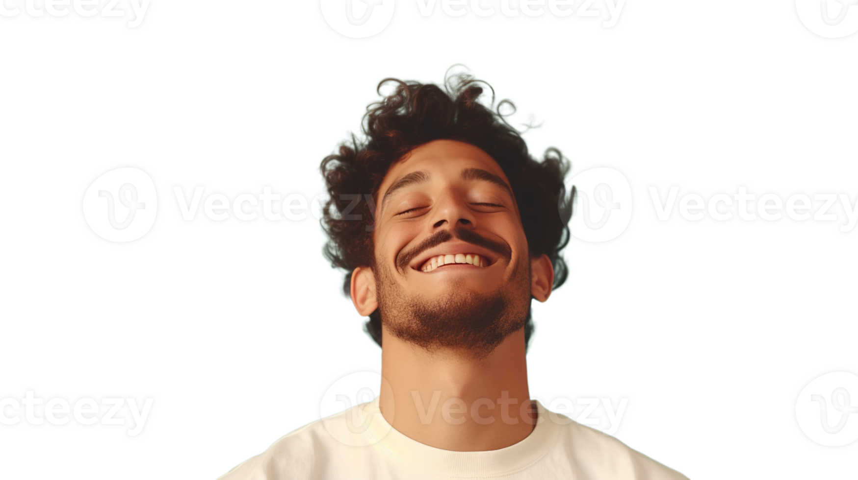 Smiling man with laughter isolated on transparent, joyful expression, male, happiness, portrait, carefree png